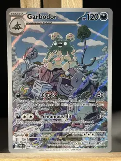 Pokemon TCG Garbodor Holo Illustration Rare Card Paradox Rift 204/182 - Image 1