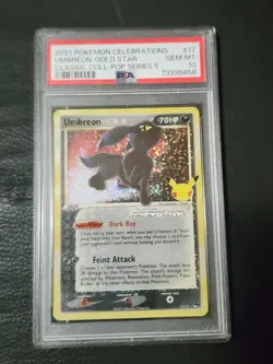 Pokemon Umbreon Gold Star 17/25 Holo Card Celebrations 25th Anniversary PSA 10 - Image 1