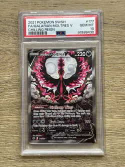 Pokemon Galarian Moltres V Chilling Reign 177/198 PSA 10 - Image 1
