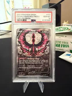 PSA 10 Galarian Moltres V Alt Art 177/198 Pokemon TCG Chilling Reign GEM MINT - Image 1