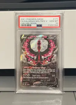 Galarian Moltres V Alt Art 177/198 Chilling Reign Full Art Pokemon 2021 PSA 10 - Image 1