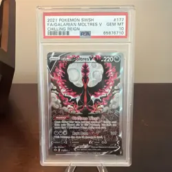Pokemon Galarian Moltres V Full Art Holo Chilling Reign 177/198 PSA 10 - Image 1