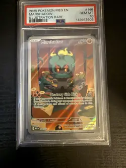 The Pokemon Company 2025 ME01 Mega Evolution Marshadow 146/132 IR Holo EN PSA 10 - Image 1