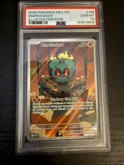The Pokemon Company 2025 ME01 Mega Evolution Marshadow 146/132 IR Holo EN PSA 10 - Image 2