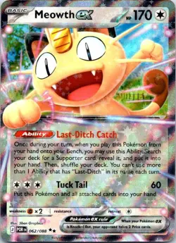 Meowth ex Holo Double Rare ME03: Perfect Order 062/088 NM - Image 1
