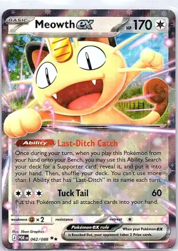 Meowth ex 062/088 Double Rare Perfect Order Pokemon Holo Near Mint - Image 1