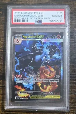 Pokemon Mega Charizard X ex PSA 10 SIR Holo EN Me02 Phantasmal Flames 125/094 - Image 1