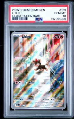 Litleo 139/132 PSA 10 IR Mega Evolution ILLUSTRATION RARE HOLO Pokemon English - Image 2