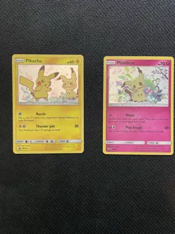 Pokemon SM Black Star Promos Holo Promo Pikachu SM162 & Mimikyu SM163 - Image 1