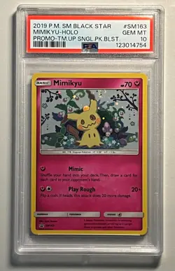 2019 POKEMON SM BLACK STAR PROMO MIMIKYU #SM163-HOLO WITH SWIRL - PSA 10 - Image 2