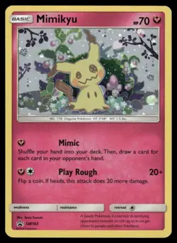 Mimikyu SM163 Holo Black Star Promo Sun Moon Pokemon LP Mew Tail HD Galaxy Swirl - Image 2