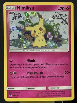 Mimikyu SM163 Holo Black Star Promo Sun Moon Pokemon LP Mew Tail HD Galaxy Swirl - Image 4