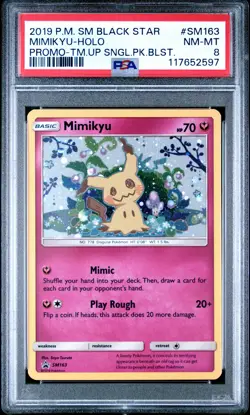 POKEMON TEAM UP SM BLACK STAR PROMO MIMIKYU #SM163 HOLO PSA 8 NM #117652597 - Image 1