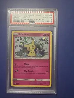 POKEMON TEAM UP SM BLACK STAR PROMO MIMIKYU #SM163 HOLO PSA 8 NM #117652597 - Image 1