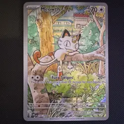 Pokemon Meowth 106/094 Me02 Phantasmal Flames Illustration Rare Full Art Holo - Image 1