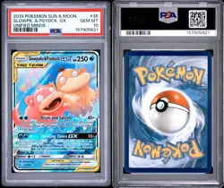 2019 POKEMON SUN & MOON UNIFIED MINDS #35 SLOWPOKE & PSYDUCK GX PSA 10 - Image 3