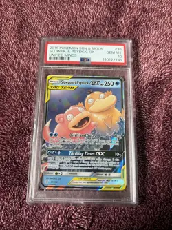 2019 POKEMON SUN & MOON UNIFIED MINDS #35 SLOWPOKE & PSYDUCK GX PSA 10 - Image 1