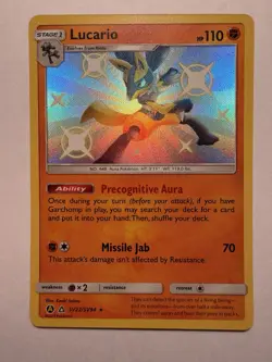Pokemon TCG Lucario SV22/SV94 Hidden Fates Shiny Vault Holo Rare - Image 1