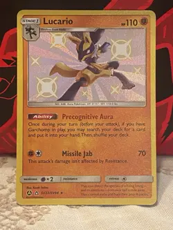 Pokemon TCG Lucario SV22/SV94 Hidden Fates Shiny Vault Shiny Holo Rare EN - Image 1