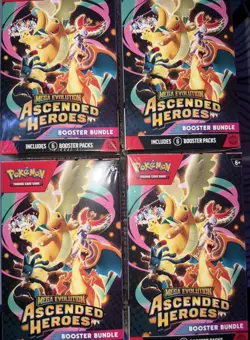 4x Pokemon Mega Evolution Ascended Heroes Booster Bundle Box Sealed New UK - Image 1