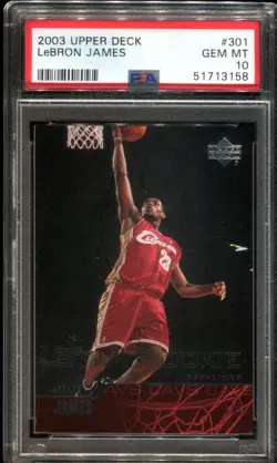 2003 Upper Deck #301 LeBron James RC card PSA 10 - Image 1
