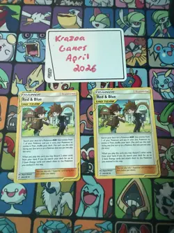 2x Red & Blue 202/236 Pokemon TCG SM Cosmic Eclipse Tag Team Uncommon - Image 1