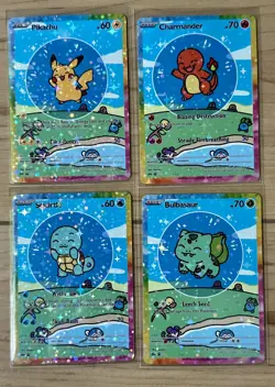 BUBBLE CHARMANDER SQUIRTLE BULBASAUR PIKACHU EX POKEMON CARD - * FAN ART * - Image 1