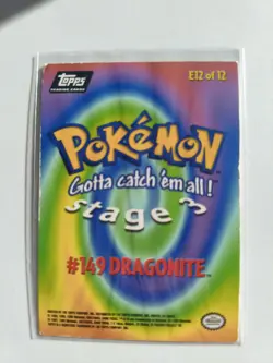 Dragonite Foil #149 E12 Topps Black Logo Pokemon First Movie Trading Card - MP - Image 2