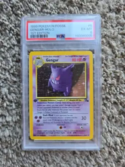 Pokemon Gengar Holo Rare 1st Edition 5/62 Fossil 1999 PSA 6 - Image 1