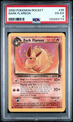 Pokemon Dark Flareon PSA 4 Unlimited Regular 35/82 Team Rocket 2000 - Image 1