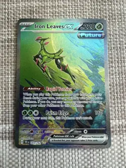 Pokemon TCG Iron Leaves ex 203/162 SV05 Temporal Forces SIR Full Art Holo - Image 1