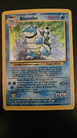Blastoise Vintage Base Set 2/102 Holo Rare Pokemon Card WOTC (HP) - Image 1