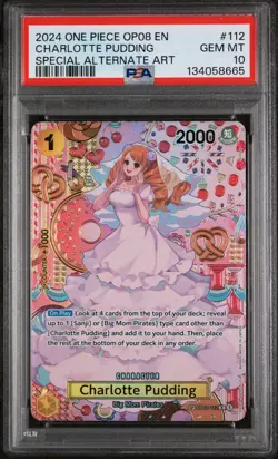 PSA 10 Charlotte Pudding OP03-112 SP Alt Art - OP08 Two Legends - One Piece - Image 1