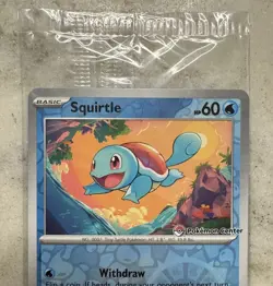 SEALED Squirtle 007/165 Pokemon Center Stamped Promo Reverse Holo 151 CLEAN - Image 2