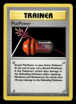 PlusPower 84/102 Shadowless Base Set Pokemon Card - Image 1