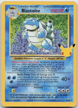 Blastoise 2/102 Celebrations: Classic Collection Pokemon TCG Holo NM - Image 1