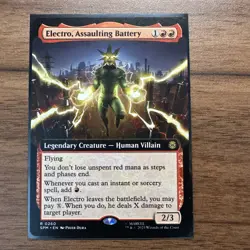 Electro, Assaulting Battery Extended Art Non-Foil Spider-man MTG NM - Image 1