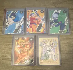 Naruto NARUTO Trading Card Lot 5 Cards Justice Sasuke Uchiha Naruto Uzumaki - Image 1