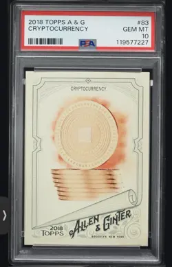 2018 Topps Allen & Ginter Cryptocurrency #83 PSA 10 GEM MINT 1st Bitcoin Card - Image 1