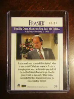 2026 Frasier Premiere Edition Maroon Base Parallel Case Topper Card 39 # 05/13 - Image 2