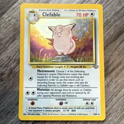 Wizards Pokemon TCG Clefable Jungle 1/64 Holo Rare English Unlimited 70HP 1999 - Image 1