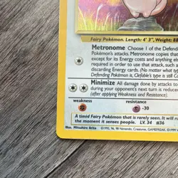 Wizards Pokemon TCG Clefable Jungle 1/64 Holo Rare English Unlimited 70HP 1999 - Image 4