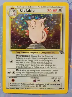 1999 Pokemon TCG Jungle Clefable 1/64 Holo Unlimited WOTC Rare - Image 1
