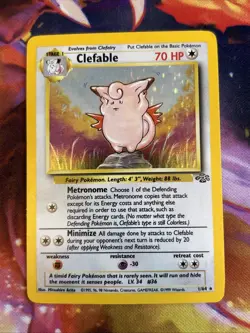 Pokemon TCG Clefable Jungle 1/64 Holo Unlimited Rare - MP - Image 1