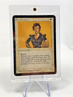 VINTAGE ALPHA - Benalish Hero - 1993 Magic the Gathering MTG Card in Holder - Image 1