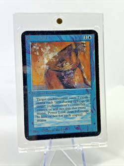VINTAGE ALPHA - Power Leak - MTG Magic the Gathering 1993 Card in Holder - Image 1