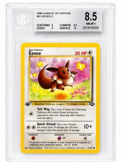 Pokemon Eevee 51/64 1st Edition Jungle BGS 8.5 NM-MT+ English Vintage - Image 1