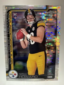 2025 Topps Chrome NFL Will Howard Pulsar Refractor (RC) #321 Steelers NM - Image 1