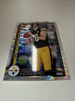 2025 Topps Chrome NFL Will Howard Pulsar Refractor (RC) #321 Steelers NM - Image 4