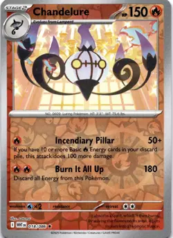 Pokemon Chandelure 018/086 White Flare Reverse Holo NM - Image 1
